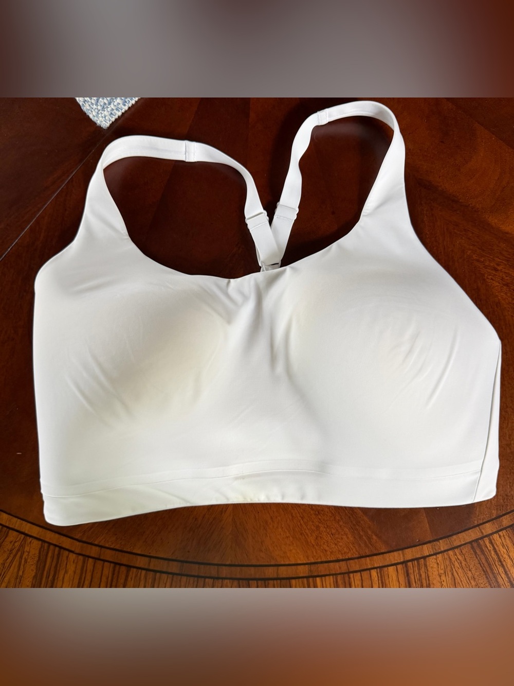 Athleta White Longline Adjustable-Strap Sports Bra Size 40DD